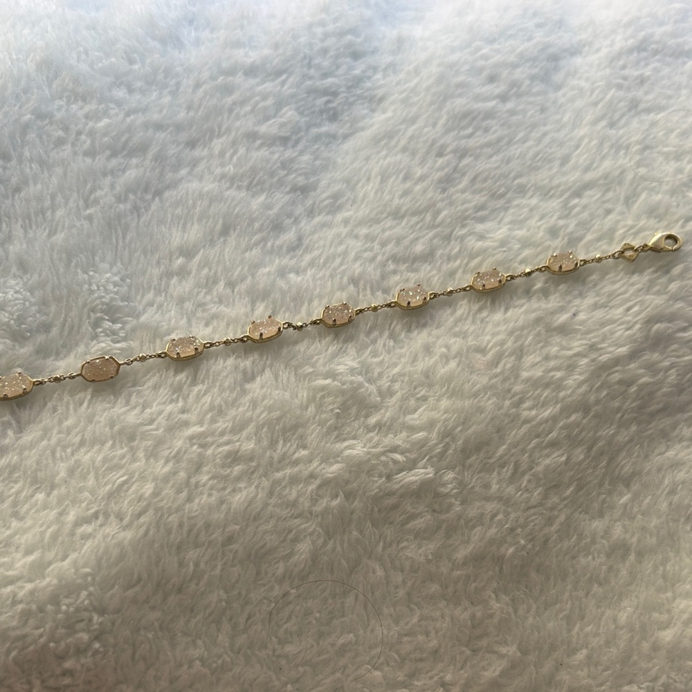 Kendra Scott Gold Bracelet with Soft Pink Stones